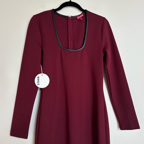 STAUD Joint Dress in Red Maroon Sample Size Small NWT NEW - Picture 2 of 10